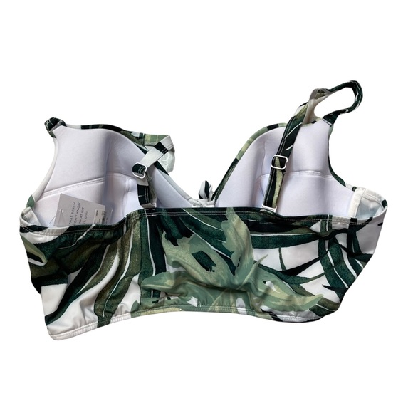 Cacique Swim NWT Eco Friendly Longline Underwire Palm Print Swim Top Size 44DD - Picture 3 of 9